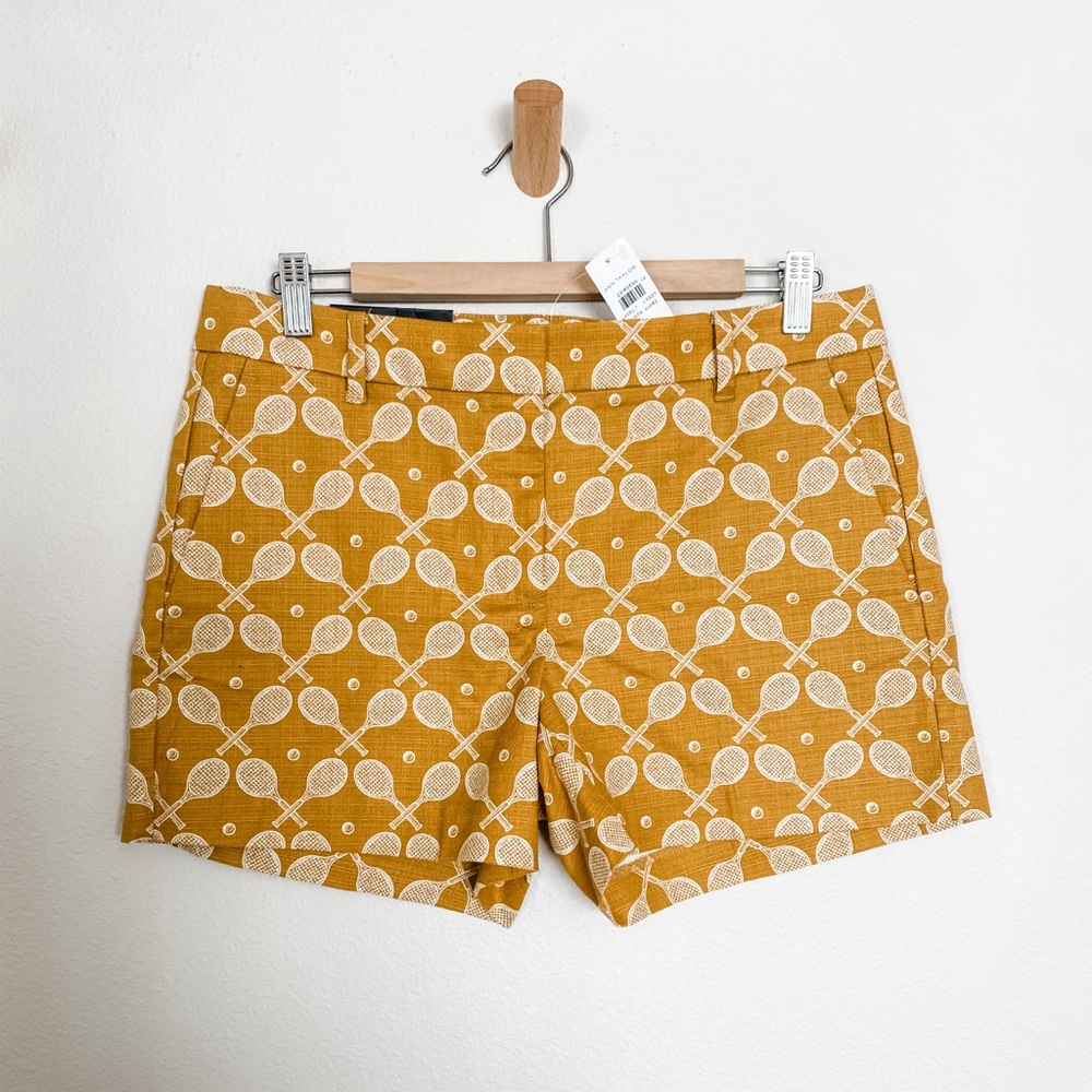 Ann Taylor Size 6 Devin Shorts Gold Yellow Print